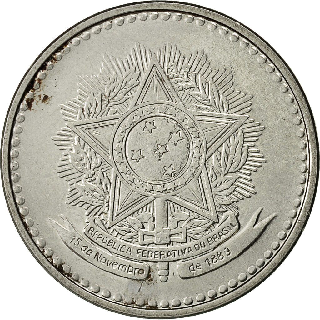 Brazil, 5 Cruzados, 1987, AU(50-53), Stainless Steel, KM:606
