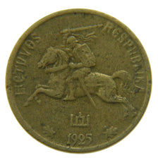 LITHUANIA, 5 Centai, 1925, King's Norton, KM #72, EF(40-45), Aluminum-Bronze,...