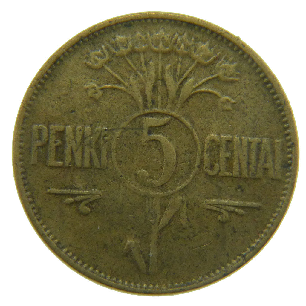 LITHUANIA, 5 Centai, 1925, King's Norton, KM #72, EF(40-45), Aluminum-Bronze,...
