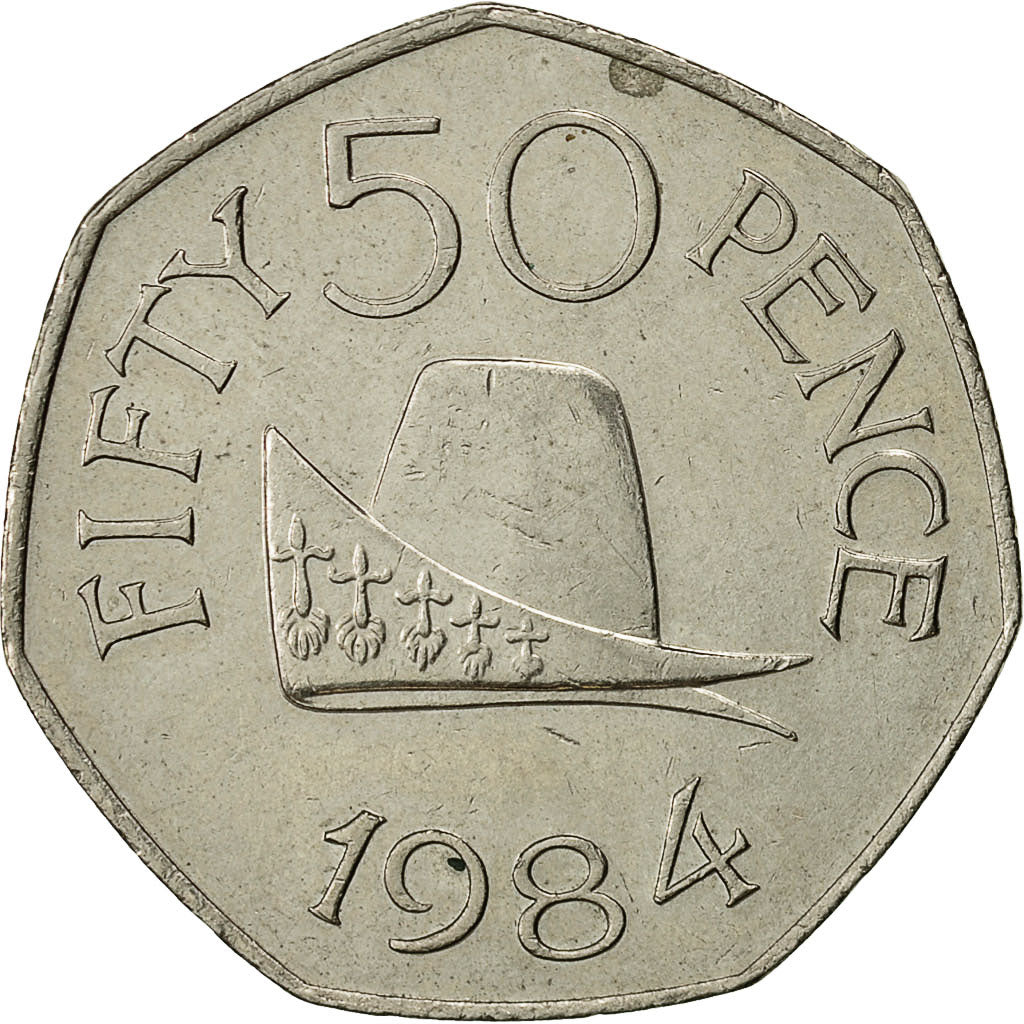 Guernsey, Elizabeth II, 50 Pence, 1984, Heaton, AU(50-53), Copper-nickel, KM:34