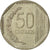 Peru, 50 Centimos, 2011, Lima, AU(55-58), Copper-Nickel-Zinc, KM:307.4