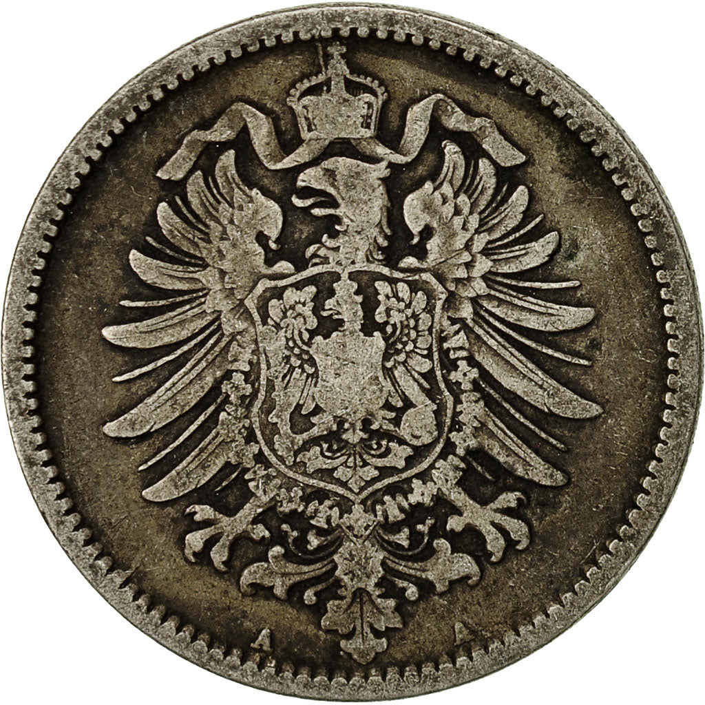 GERMANY - EMPIRE, Wilhelm I, Mark, 1874, Berlin, AU(50-53), Silver, KM:7