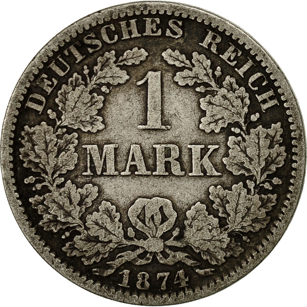 GERMANY - EMPIRE, Wilhelm I, Mark, 1874, Berlin, AU(50-53), Silver, KM:7