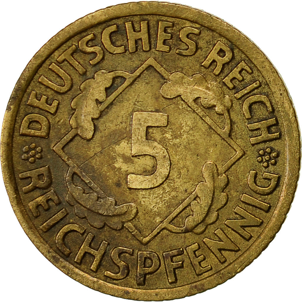 GERMANY, WEIMAR REPUBLIC, 5 Reichspfennig, 1930, Berlin, EF(40-45)