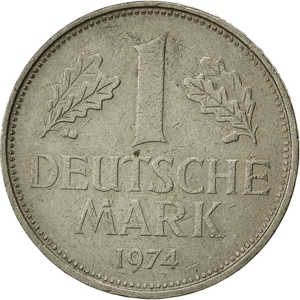 ALEMANIA - REPÚBLICA FEDERAL, Mark, 1974, Stuttgart, MBC, Cobre - níquel
