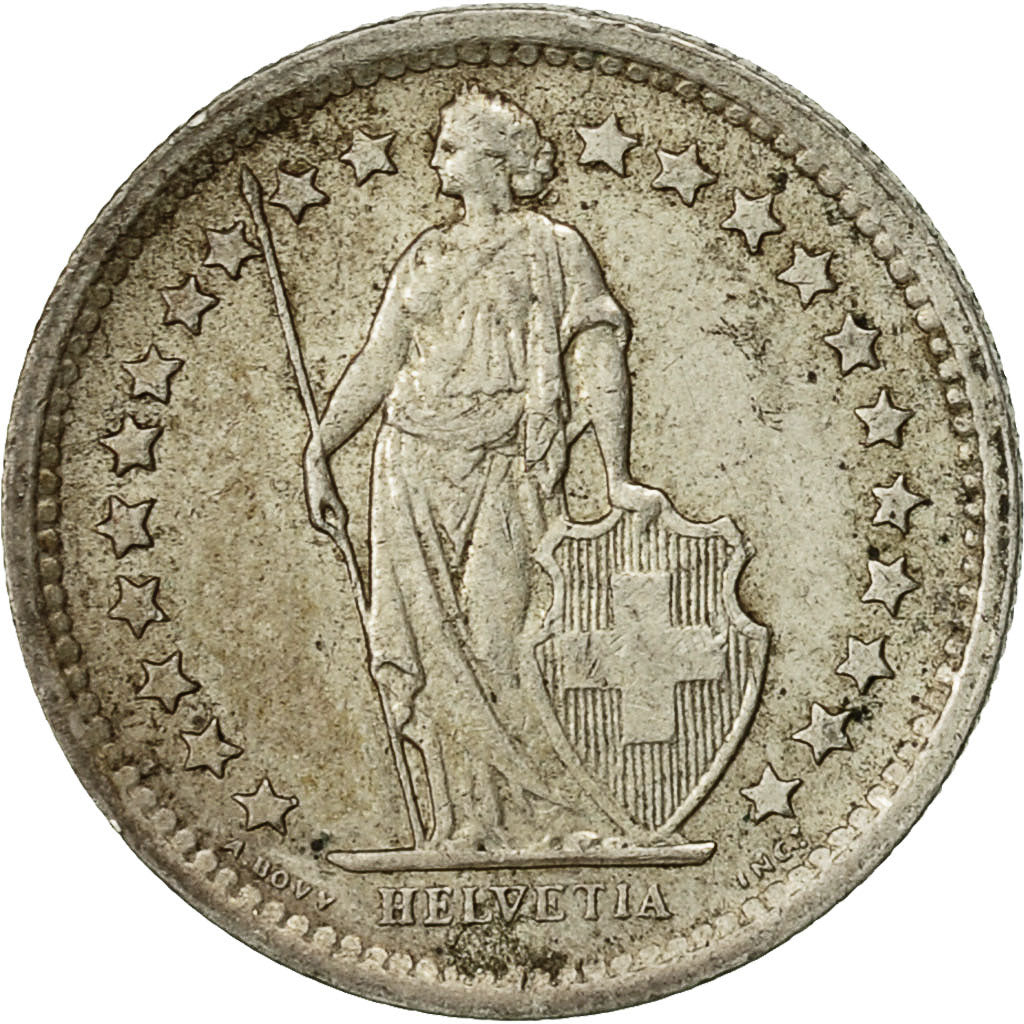Switzerland, 1/2 Franc, 1965, Bern, VF(30-35), Silver, KM:23