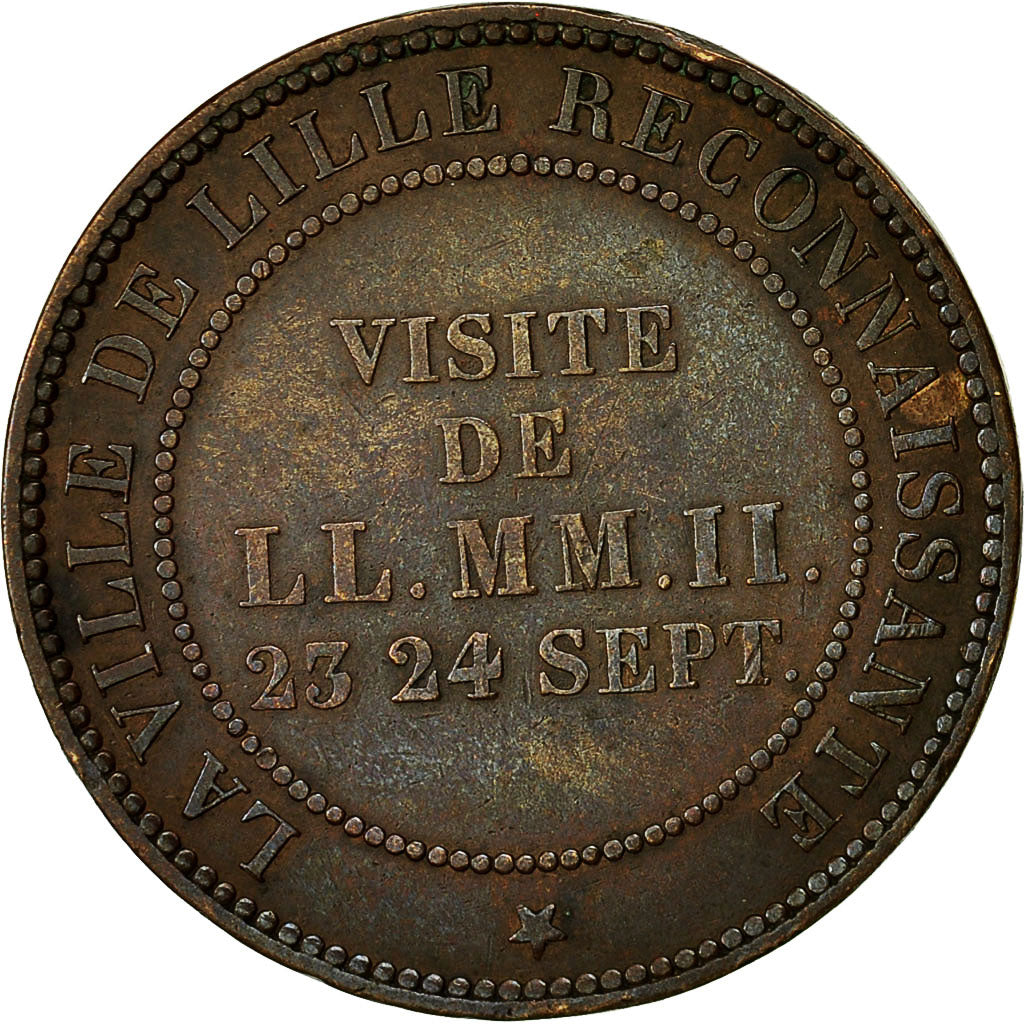 France, Medal, Second Empire, Visite de Napoléon III à Lille, Second French