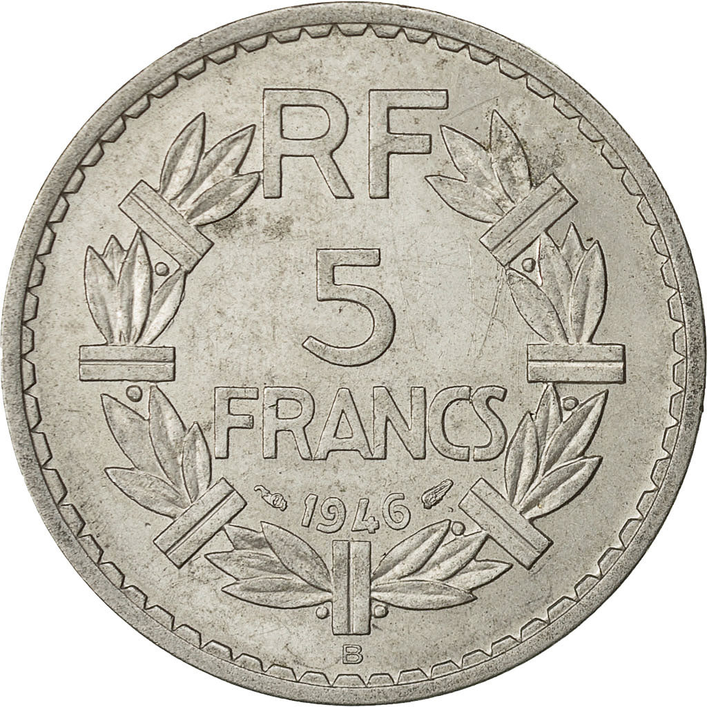 Moneta, Francja, Lavrillier, 5 Francs, 1946, Beaumont - Le Roger, VF(30-35)