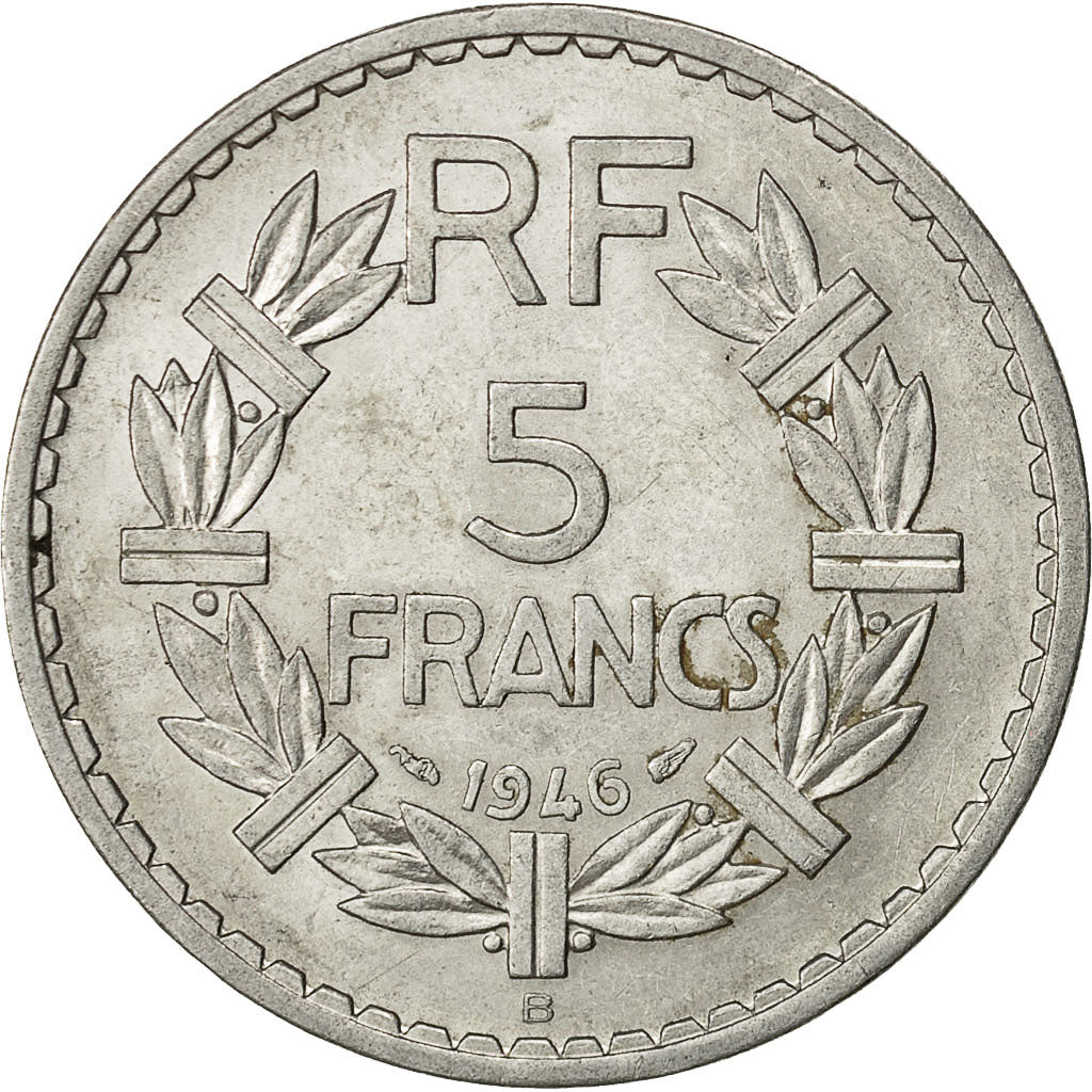 Moneta, Francja, Lavrillier, 5 Francs, 1946, Beaumont - Le Roger, AU(50-53)