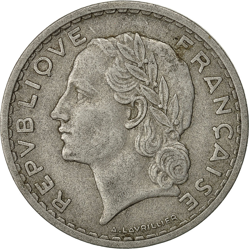 France, Lavrillier, 5 Francs, 1950, Beaumont - Le Roger, VF(20-25), Aluminum