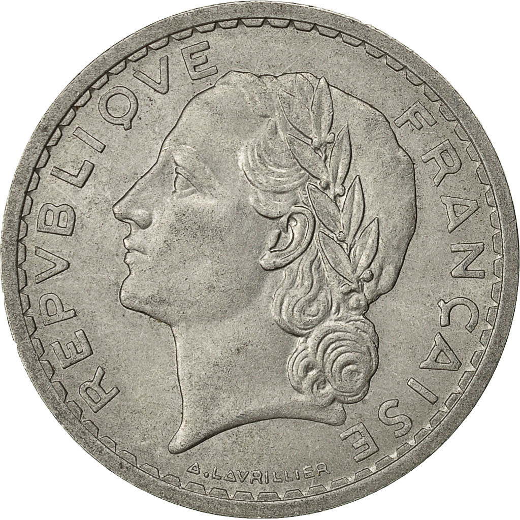 France, Lavrillier, 5 Francs, 1950, Beaumont - Le Roger, VF(30-35), Aluminum