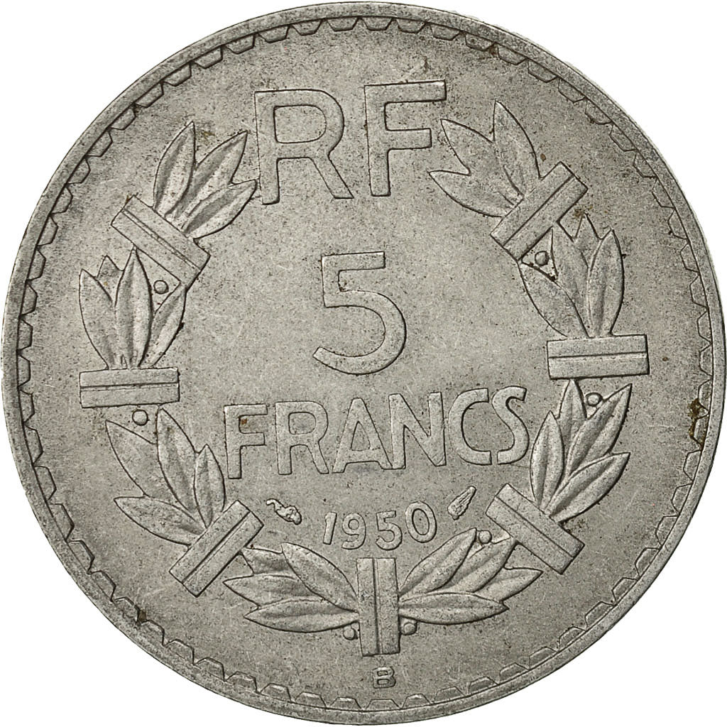 France, Lavrillier, 5 Francs, 1950, Beaumont - Le Roger, VF(30-35), Aluminum