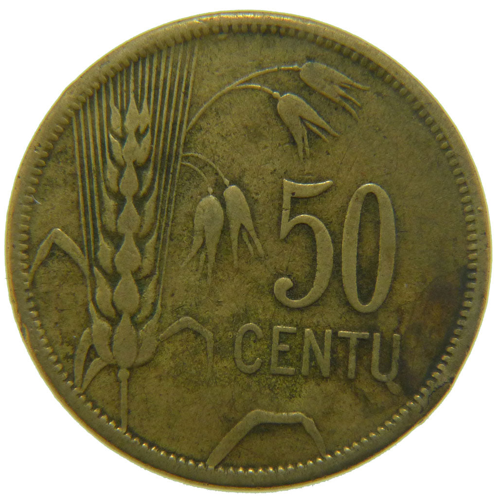 LITHUANIA, 50 Centu, 1925, King's Norton, KM #75, VF(30-35), Aluminum-Bronze,...