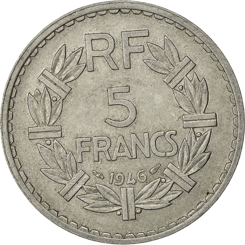 France, Lavrillier, 5 Francs, 1946, Paris, TB+, Aluminium, KM:888b.1