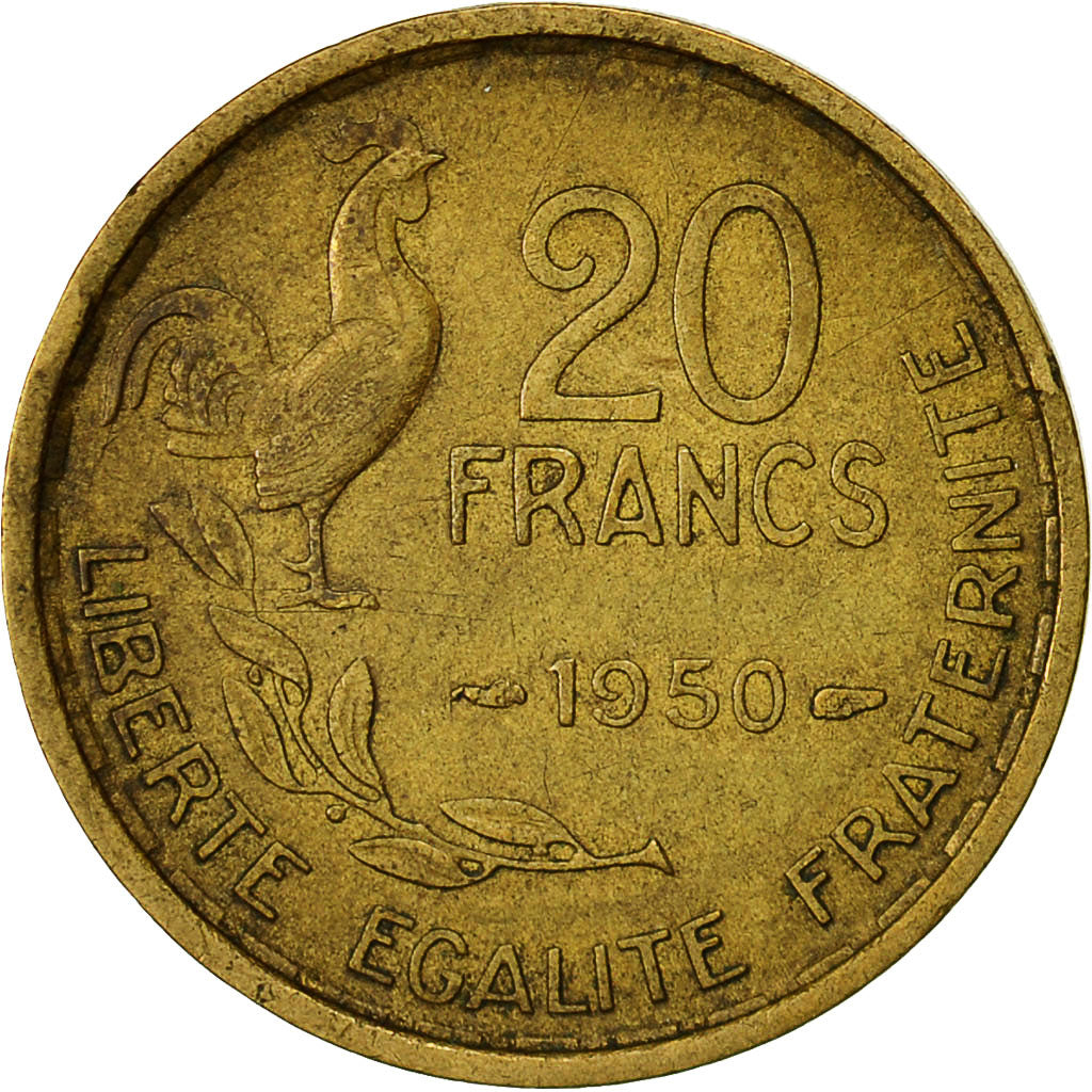 France, Guiraud, 20 Francs, 1950, Beaumont - Le Roger, EF(40-45)