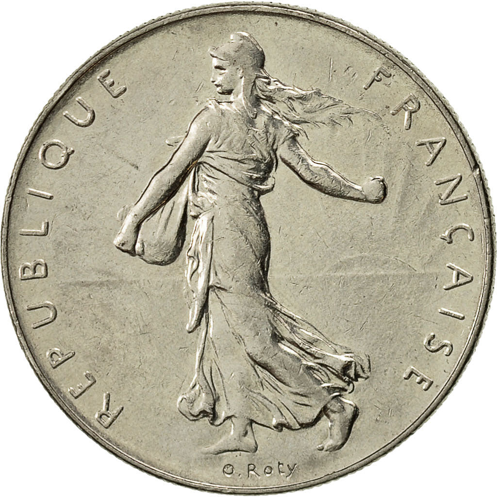Francia, Semeuse, Franc, 1976, Paris, BB, Nichel, KM:925.1