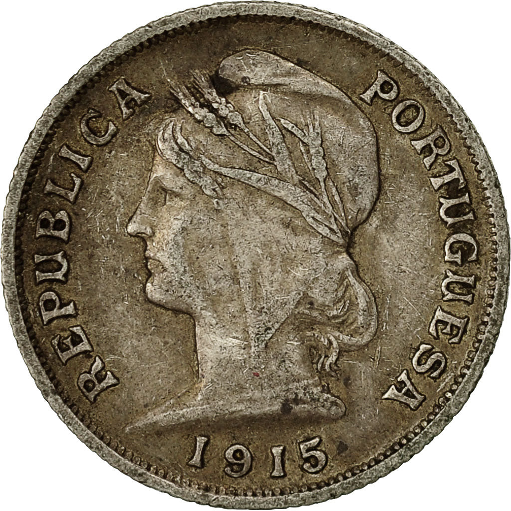 Portogallo, 10 Centavos, 1915, MB+, Argento, KM:563