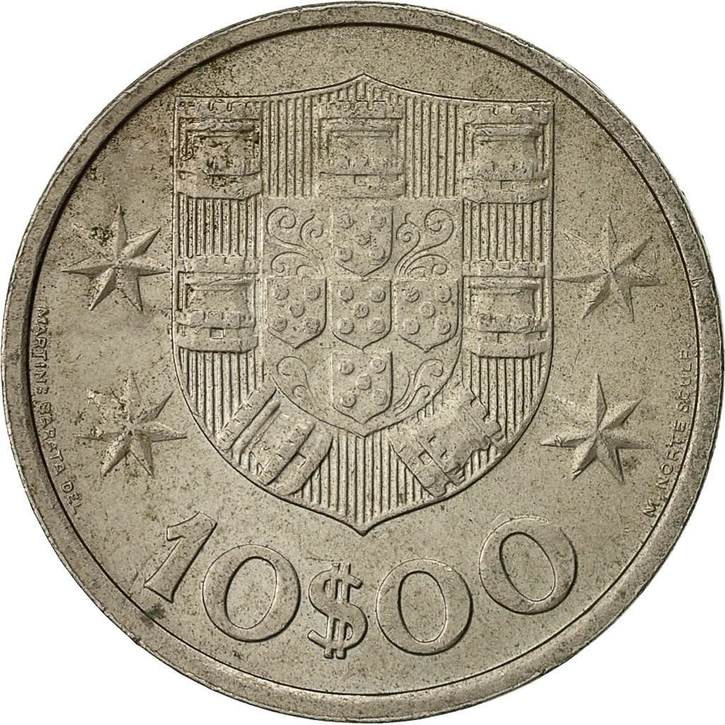 Portugal, 10 Escudos, 1972, VF(30-35), Copper-Nickel Clad Nickel, KM:600