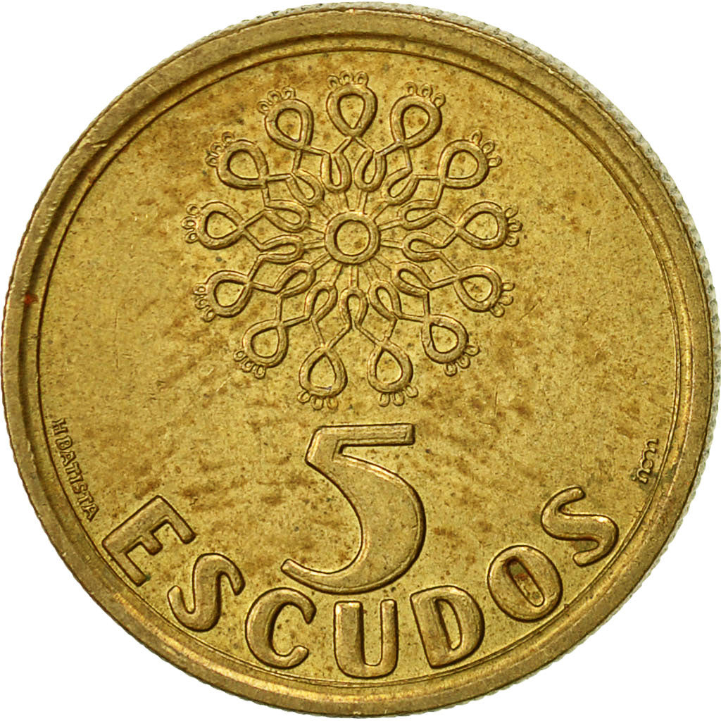 Portugal, 5 Escudos, 1992, VF(30-35), Nickel-brass, KM:632