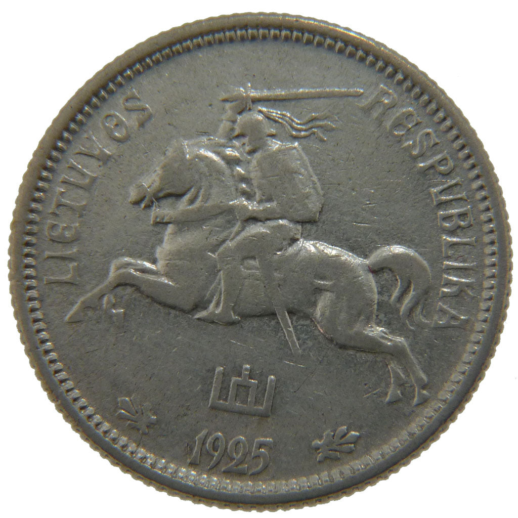 LITHUANIA, 2 Litu, 1925, King's Norton, KM #77, EF(40-45), Silver, 22.9, 5.30