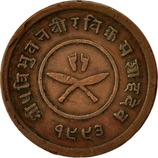 Nepal, SHAH DYNASTY, Tribhuvana Bir Bikram, 2 Paisa, 1936, S+, Kupfer, KM:709.1