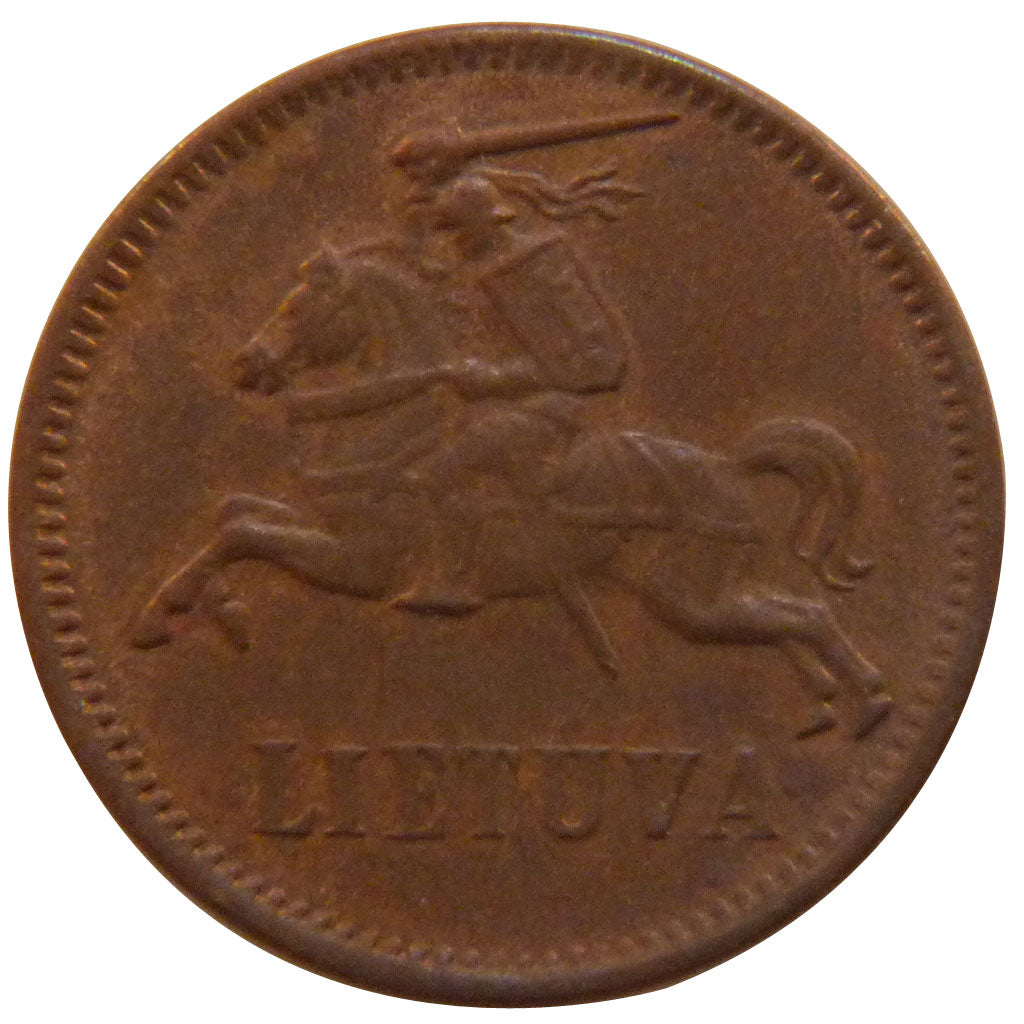 LITHUANIA, 2 Centai, 1936, KM #80, AU(50-53), Bronze, 18.5, 2.20