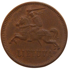 LITHUANIA, 2 Centai, 1936, KM #80, AU(50-53), Bronze, 18.5, 2.20