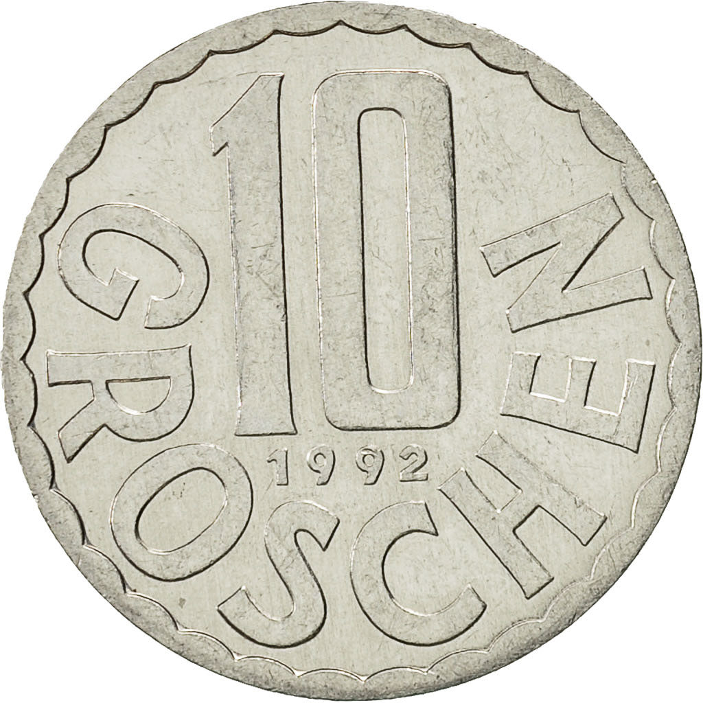 Austria, 10 Groschen, 1992, Vienna, AU(50-53), Aluminum, KM:2878