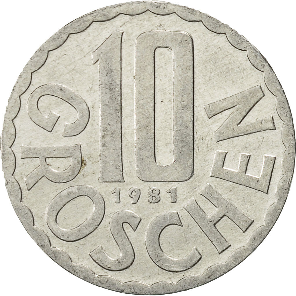 Austria, 10 Groschen, 1981, Vienna, EF(40-45), Aluminum, KM:2878