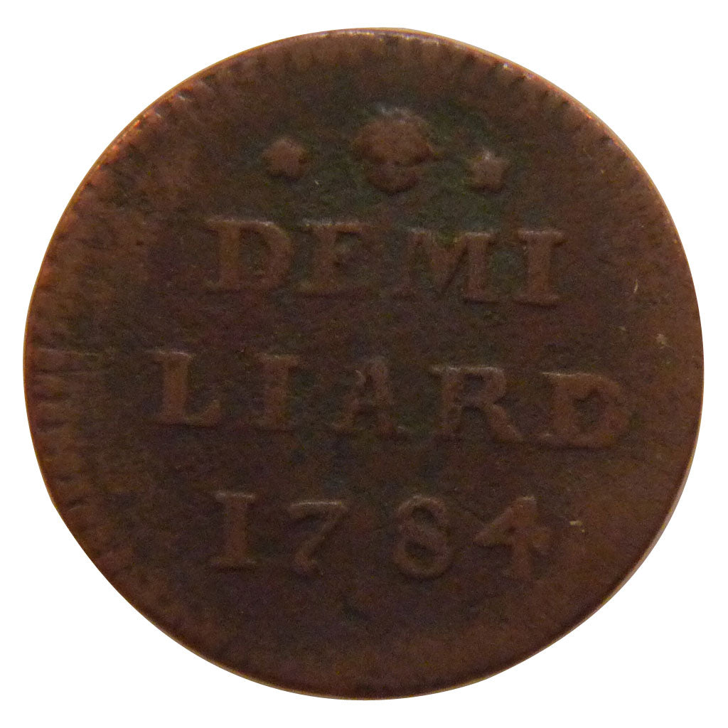 LUXEMBOURG, 1/2 Liard, 1784, Brussels, KM #10, VF(30-35), Copper, 1.80