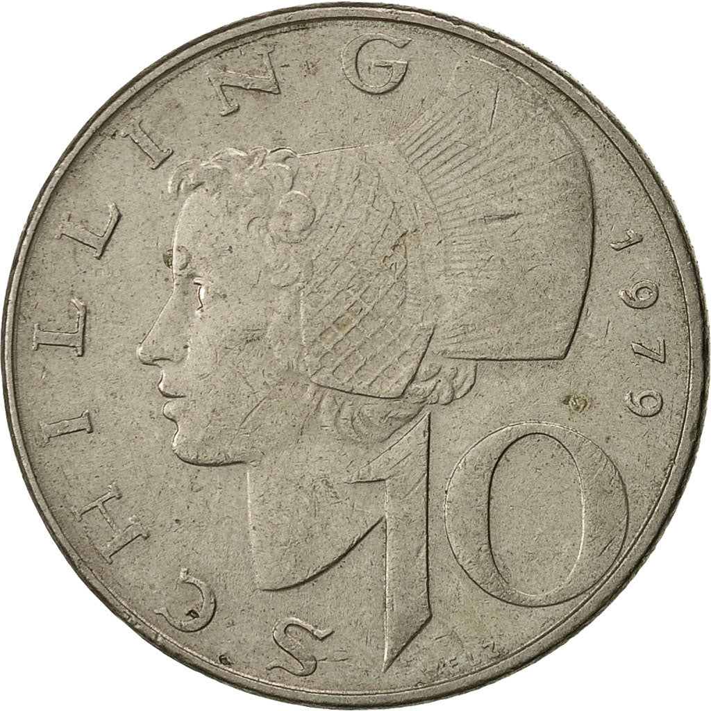 Austria, 10 Schilling, 1979, EF(40-45), Copper-Nickel Plated Nickel, KM:2918