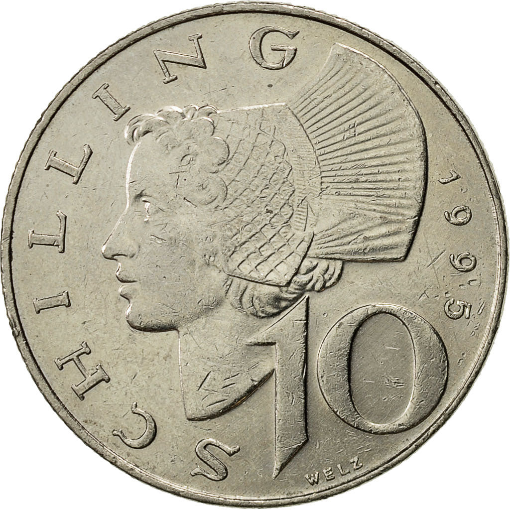 Austria, 10 Schilling, 1995, AU(50-53), Copper-Nickel Plated Nickel, KM:2918