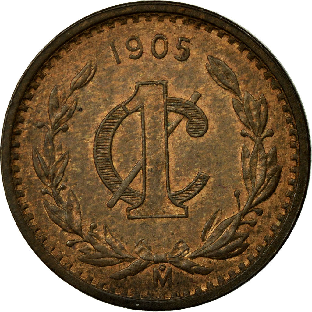 Coin, Mexico, Centavo, 1905, Mexico City, MS(60-62), Copper, KM:394.1