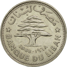 Lebanon, 50 Piastres, 1968, AU(50-53), Nickel, KM:28.1