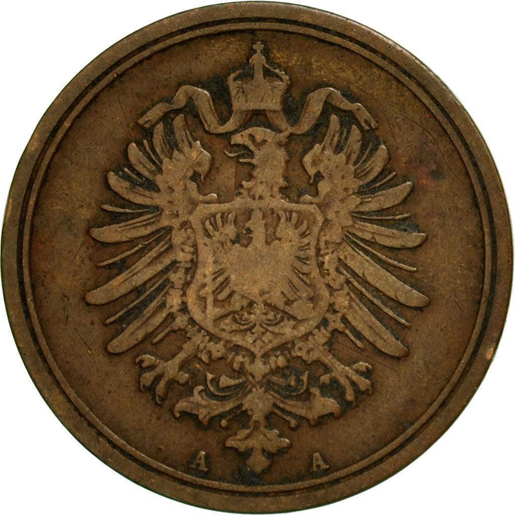 GERMANY - EMPIRE, Wilhelm I, Pfennig, 1886, Berlin, EF(40-45), Copper, KM:1