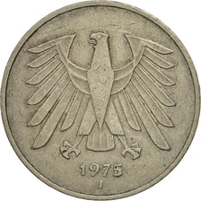 GERMANIA - REPUBBLICA FEDERALE, 5 Mark, 1975, Hambourg, BB, Nichel ricoperto in