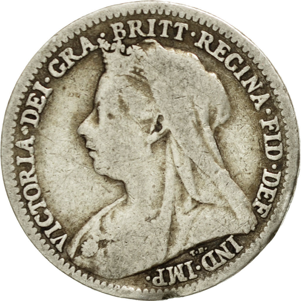 Great Britain, Victoria, 3 Pence, 1900, VF(30-35), Silver, KM:777