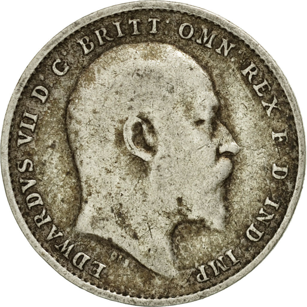 Great Britain, Edward VII, 3 Pence, 1909, EF(40-45), Silver, KM:797.2