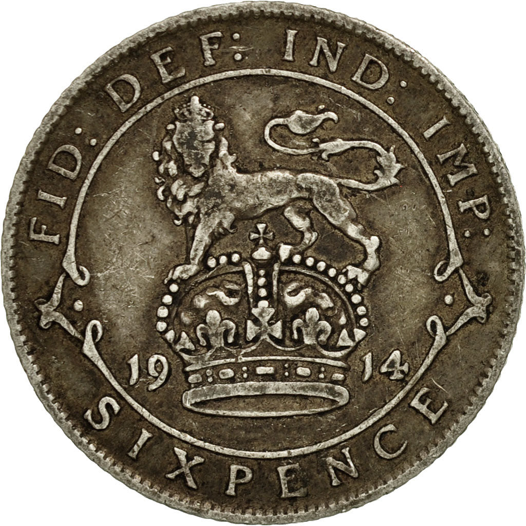 Great Britain, George V, 6 Pence, 1914, EF(40-45), Silver, KM:815