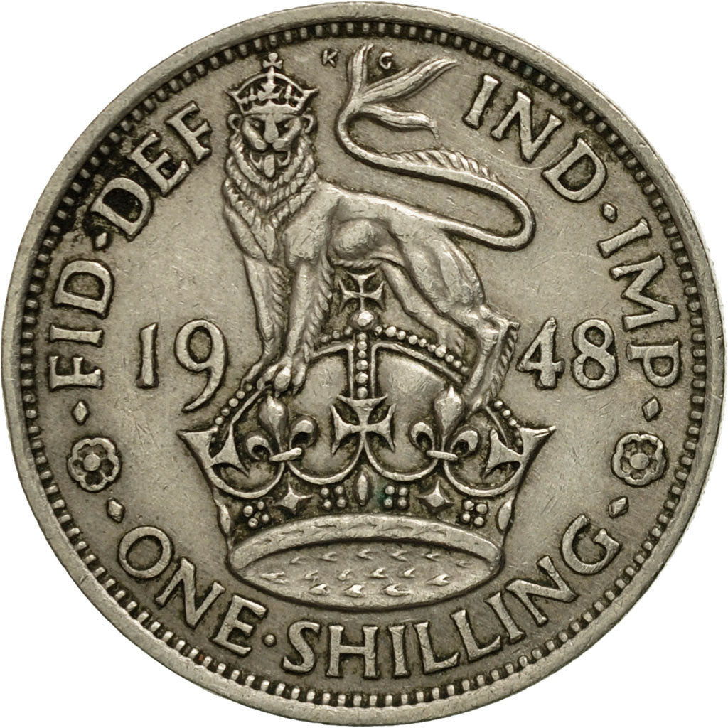 Great Britain, George VI, Shilling, 1948, EF(40-45), Copper-nickel, KM:863