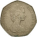 Great Britain, Elizabeth II, 50 New Pence, 1977, VF(30-35), Copper-nickel