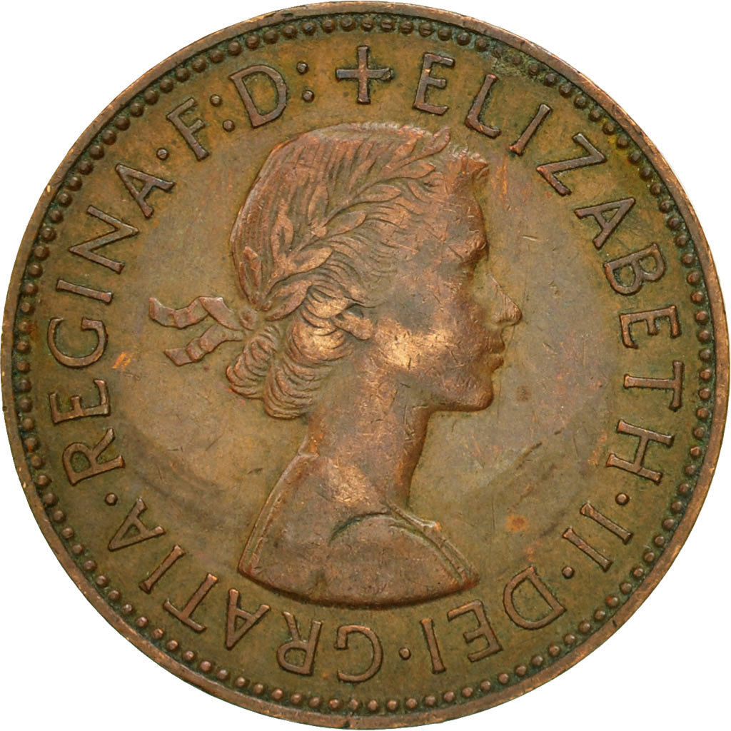 Great Britain, Elizabeth II, 1/2 Penny, 1962, EF(40-45), Bronze, KM:896