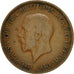 Great Britain, George V, 1/2 Penny, 1936, VF(30-35), Bronze, KM:837