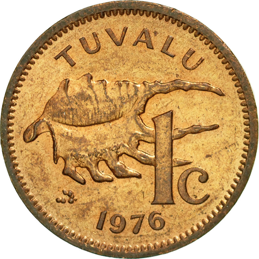 Tuvalu, Elizabeth II, Cent, 1976, British Royal Mint, EF(40-45), Bronze, KM:1