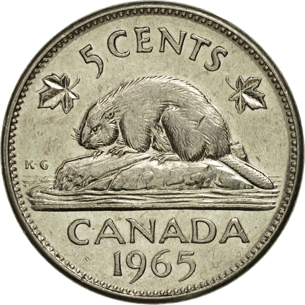 Canada, Elizabeth II, 5 Cents, 1965, Royal Canadian Mint, Ottawa, VF(30-35)
