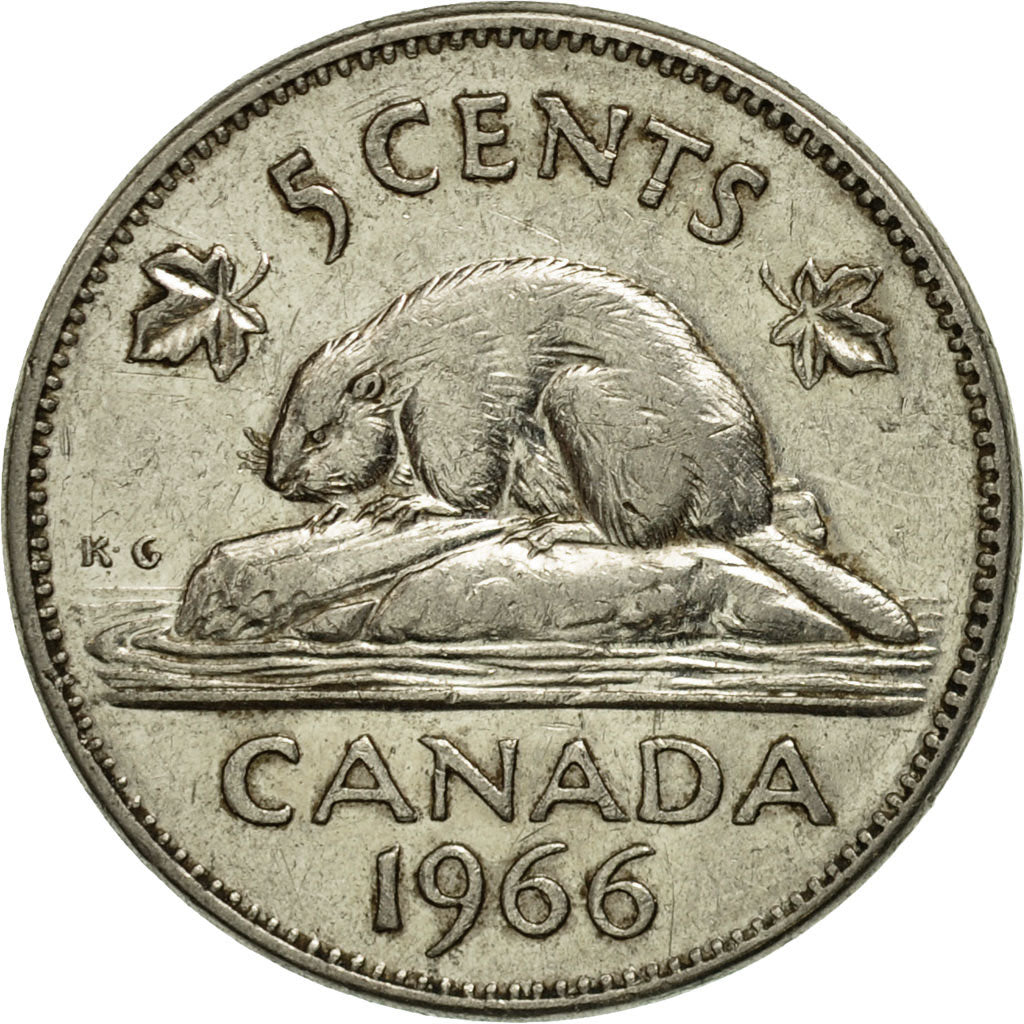 Canada, Elizabeth II, 5 Cents, 1966, Royal Canadian Mint, Ottawa, VF(30-35)