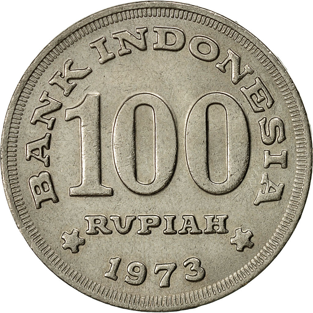 Indonesia, 100 Rupiah, 1973, AU(50-53), Copper-nickel, KM:36