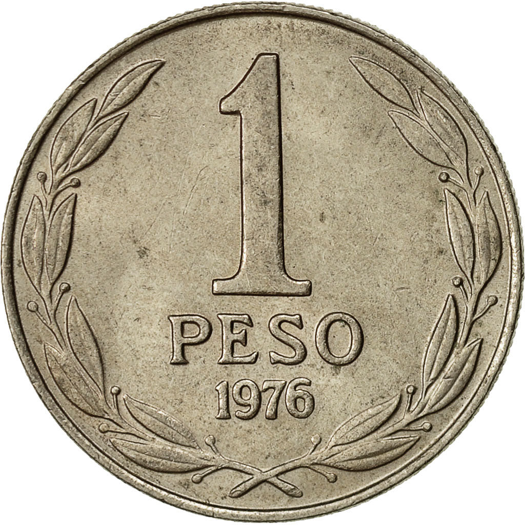 Cile, Peso, 1976, MB+, Rame-nichel, KM:208