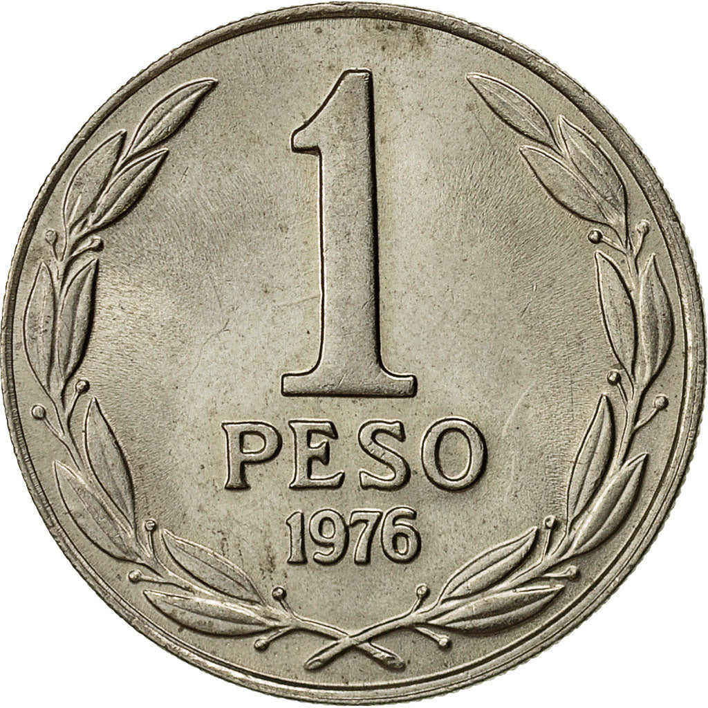 Chile, Peso, 1976, EF(40-45), Copper-nickel, KM:208