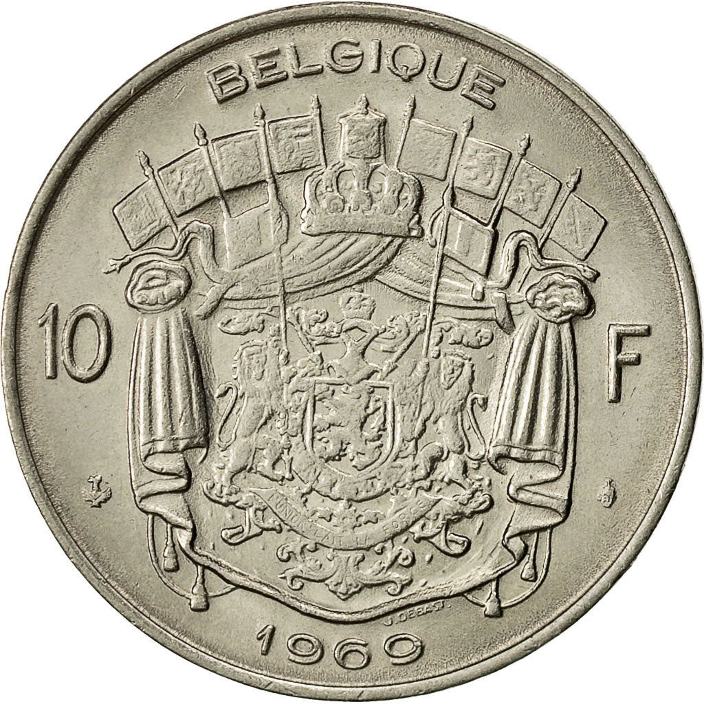 Bélgica, 10 Francs, 10 Frank, 1969, Brussels, MBC+, Níquel, KM:155.1